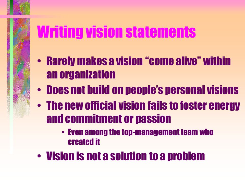 Personal vision statements for principals
