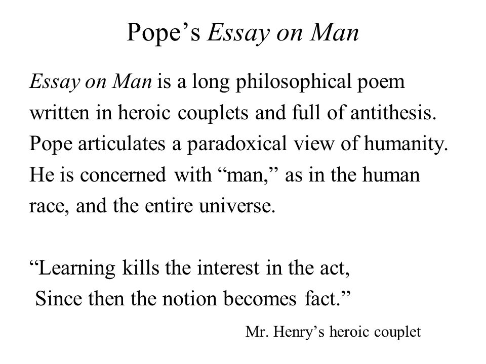 Essay on man by alexander pope text