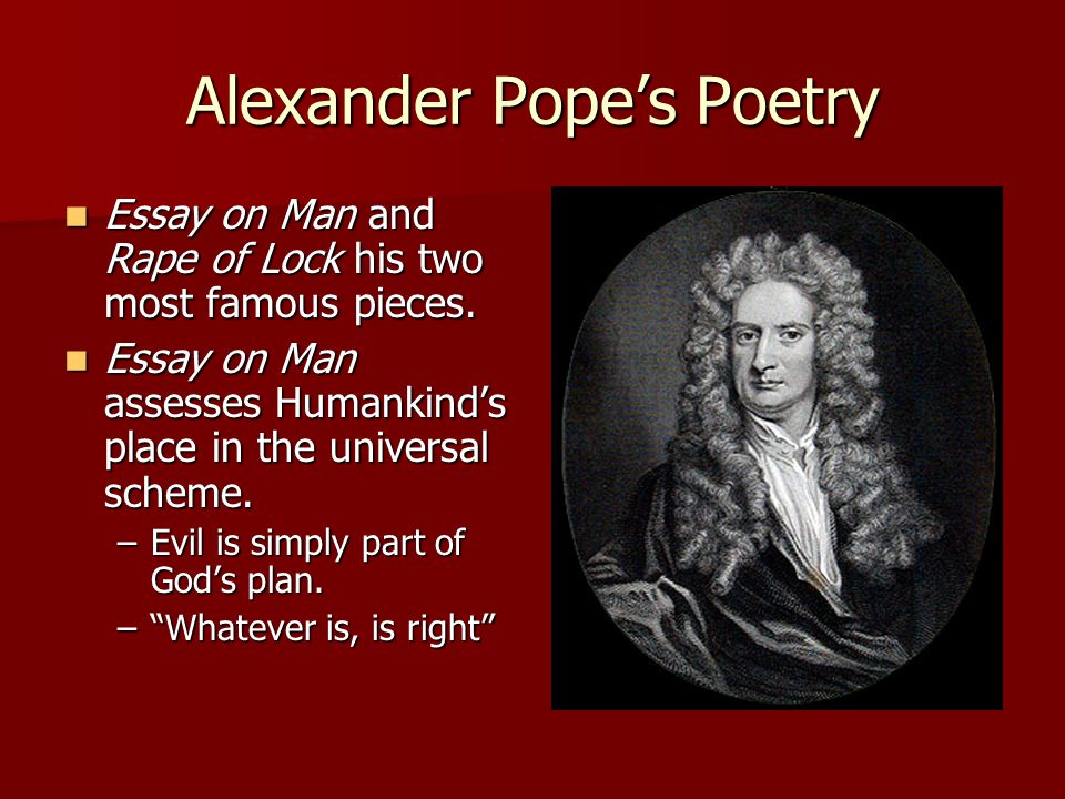 Alexander Pope s Essay on Man: An Introduction