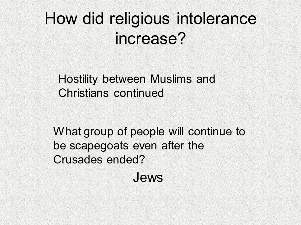 How did religious intolerance increase.