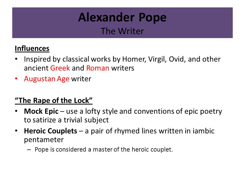 alexander pope from an essay An essay on criticism was the first major poem written by the english writer alexander pope (1688–1744) however, despite the title, the poem is not as much an original analysis as it is a compilation of pope's various literary opinions. alexander pope from an essay An essay on criticism was the first major poem written by the english writer alexander pope (1688–1744) however, despite the title, the poem is not as much an original analysis as it is a compilation of pope's various literary opinions.