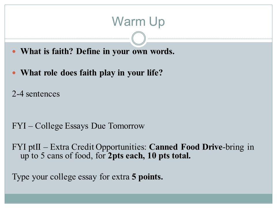 Essay On Faith