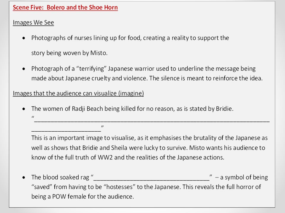 essay on the shoe horn sonata Color rating essay about shoe horn sonata - the shoe- horn sonata the shoe- horn sonata is a play by john misto that gives an insight into two lives of two female pows in ww ii and is a vector of misto’s thoughts it explores the little known and often terrible events associated with female prisoners of war. essay on the shoe horn sonata Color rating essay about shoe horn sonata - the shoe- horn sonata the shoe- horn sonata is a play by john misto that gives an insight into two lives of two female pows in ww ii and is a vector of misto’s thoughts it explores the little known and often terrible events associated with female prisoners of war.