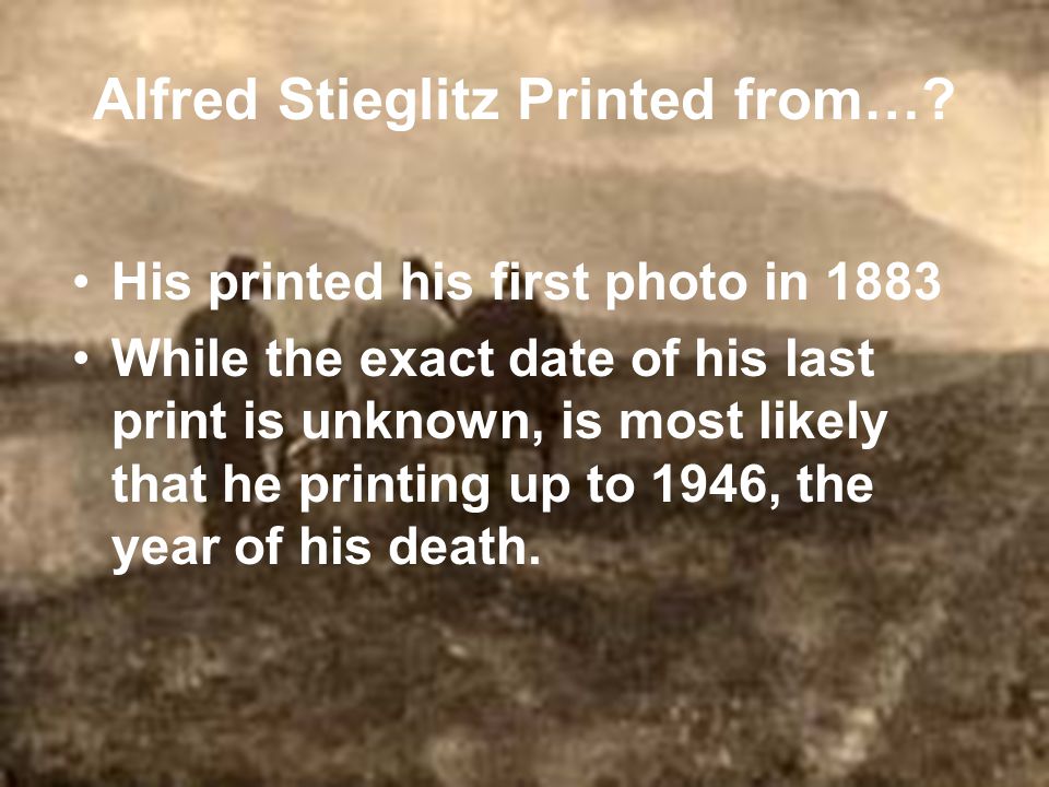 Did Stieglitz do art, documentary, advertising, etc..
