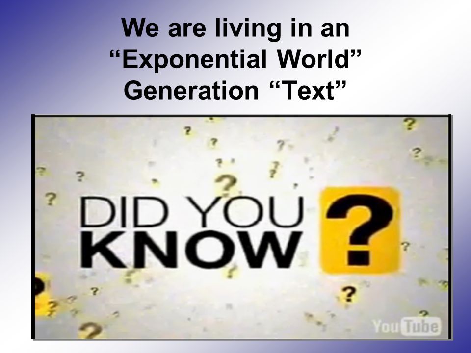 We are living in an Exponential World Generation Text