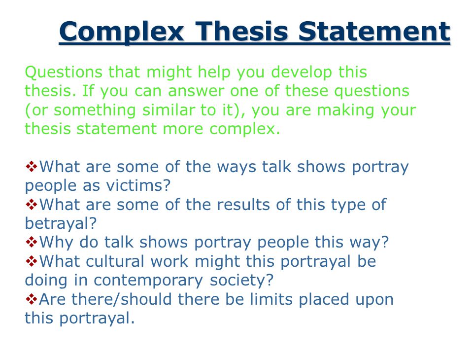 Help With Thesis Statements