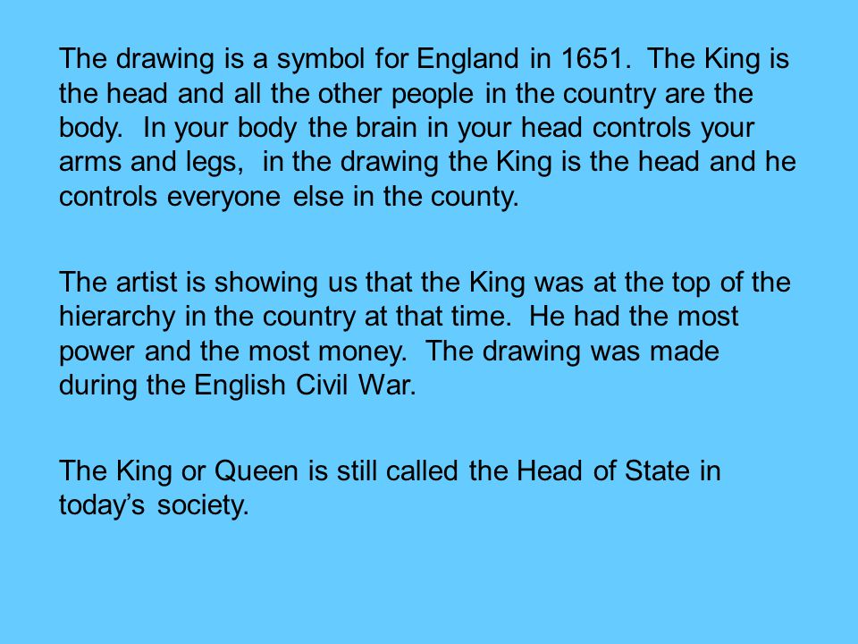 The drawing is a symbol for England in 1651.