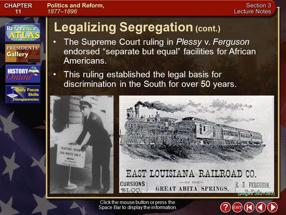 Section 3-14 The Supreme Court ruling in Plessy v.