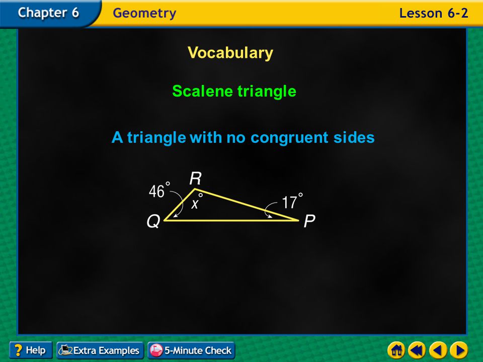 Example 2-3b Vocabulary Right triangle A triangle having one right angle