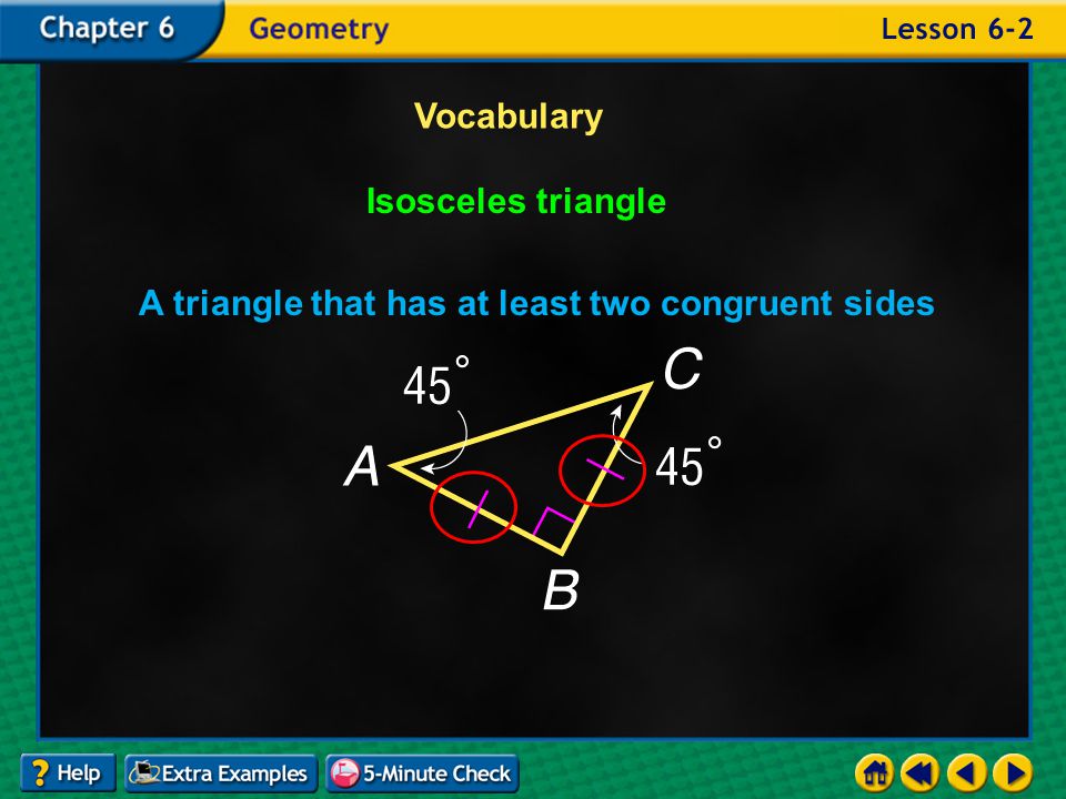Example 2-3b Vocabulary Scalene triangle A triangle with no congruent sides