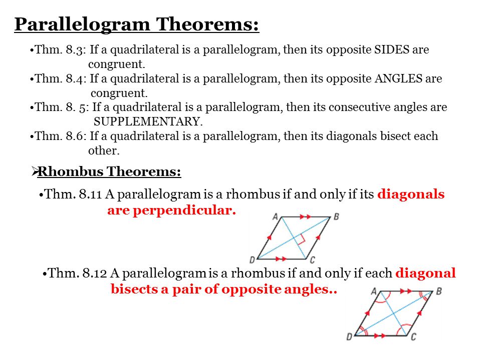 Parallelogram Theorems: Thm.