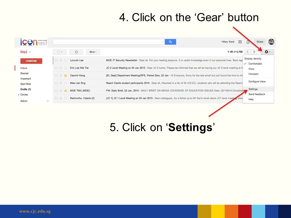 Signature For Staff Visual Guide Icon Users Ppt Click On The Gear 5 Settings