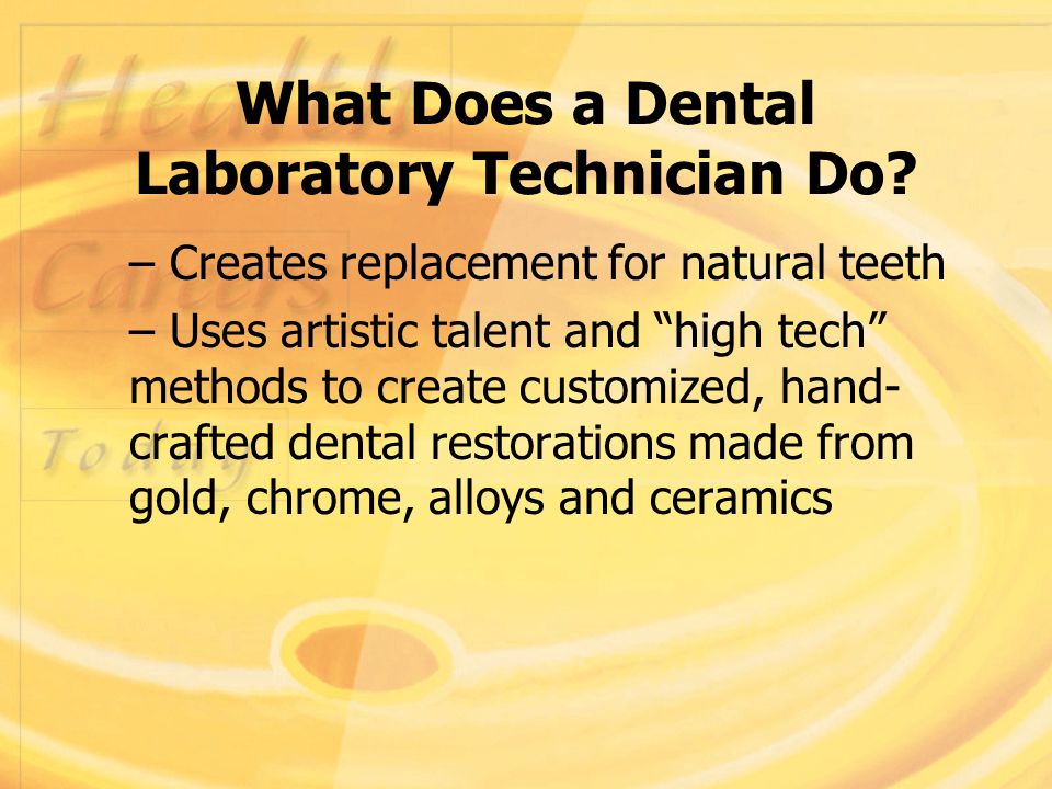 What Does a Dental Laboratory Technician Do.