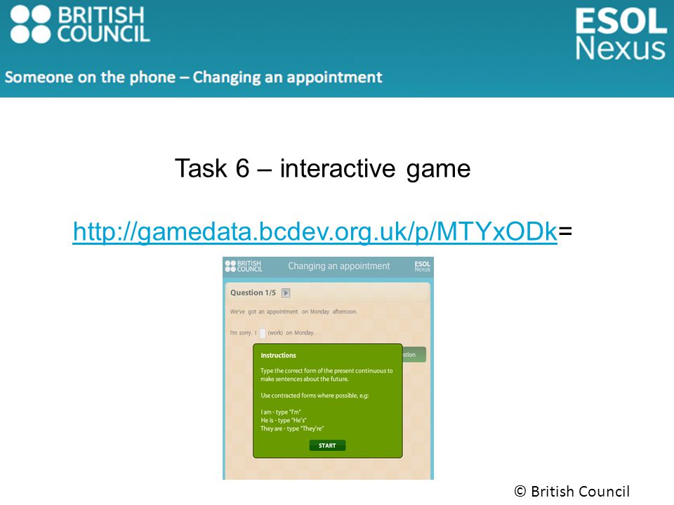 Task 6 – interactive game