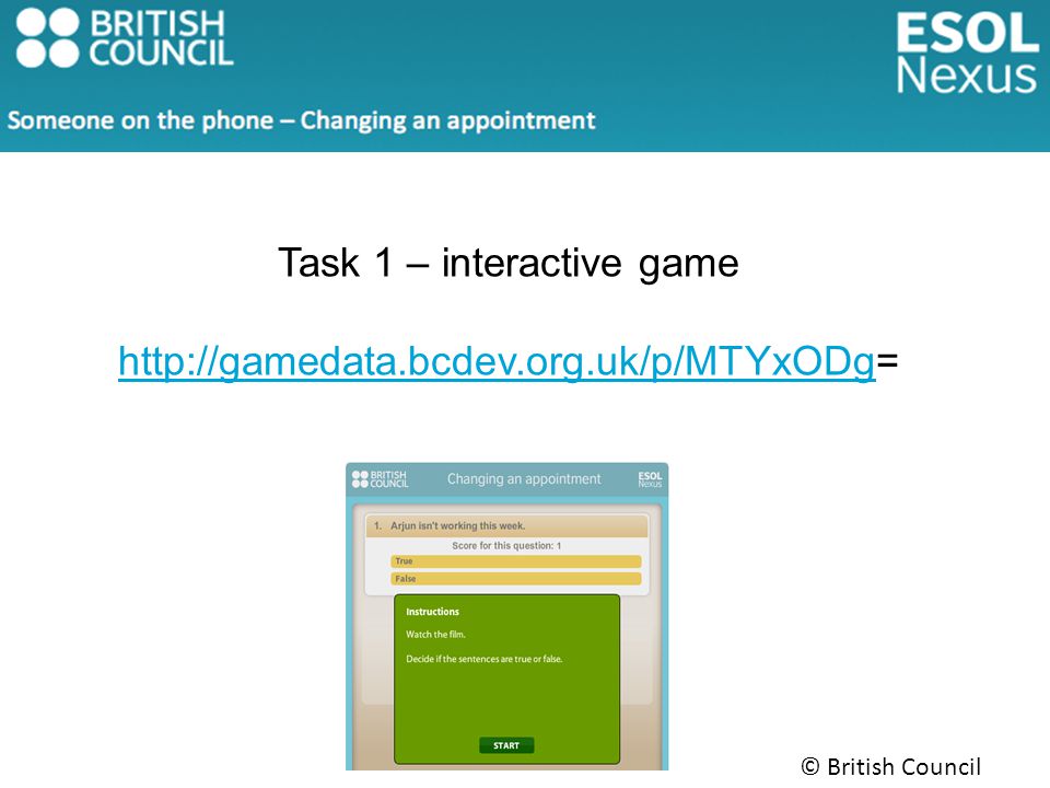 Task 1 – interactive game