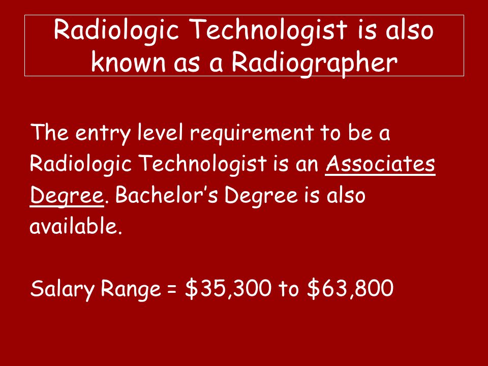 career project radiologic technology essay A career in radiologic technology can lead in many and others choose to attend four-year programs the first focus is the history of career counseling as a field. career project radiologic technology essay A career in radiologic technology can lead in many and others choose to attend four-year programs the first focus is the history of career counseling as a field.