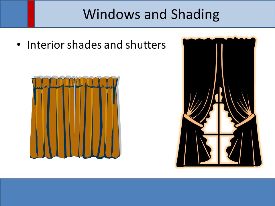 Windows and Shading Interior shades and shutters