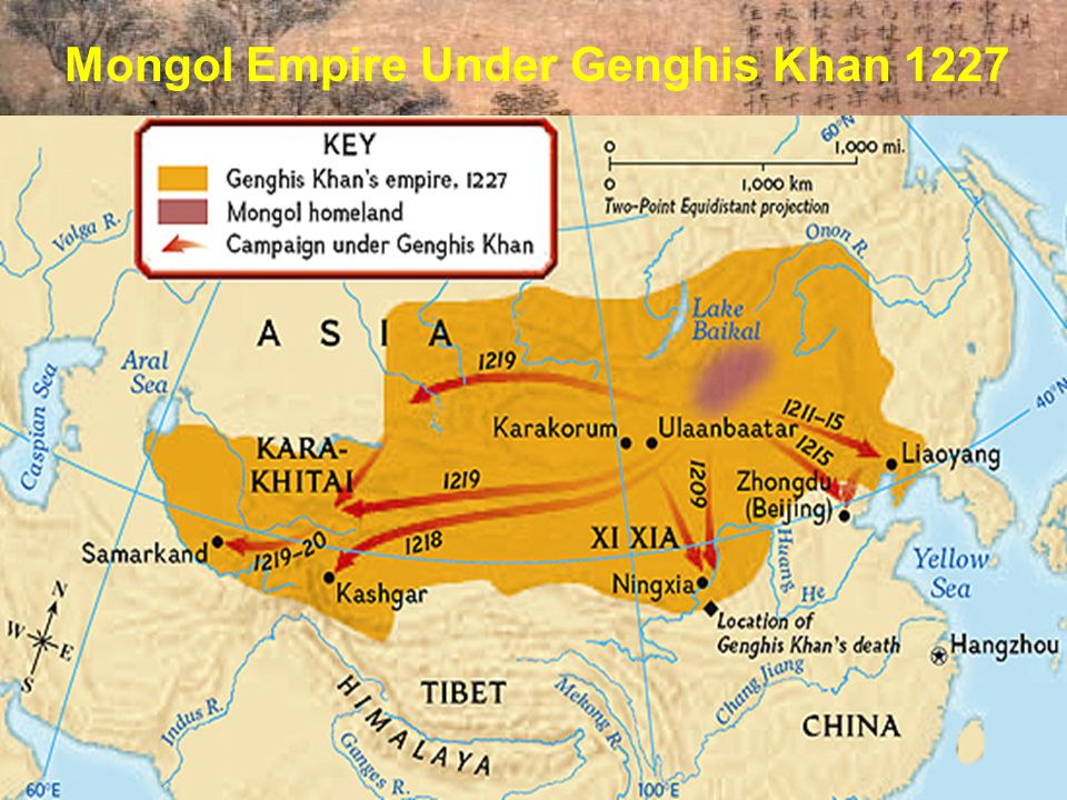 Mongol Empire Under Genghis Khan 1227