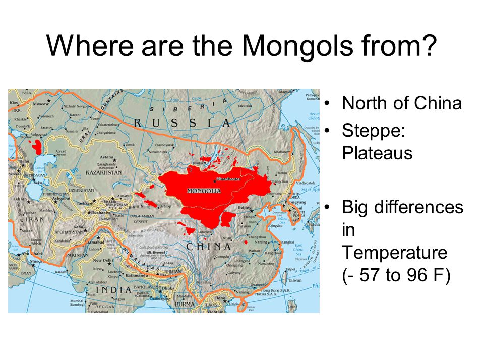 Where are the Mongols from.