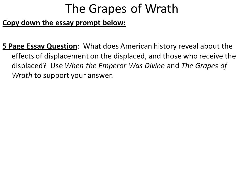 The grapes of wrath essay topics