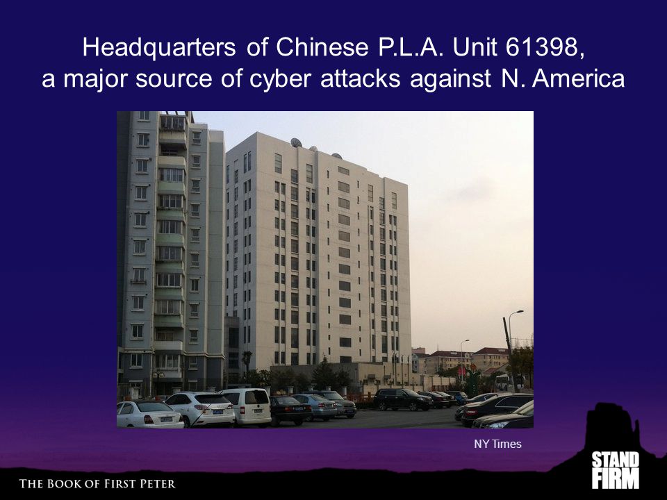 Headquarters of Chinese P.L.A. Unit 61398, a major source of cyber attacks against N.