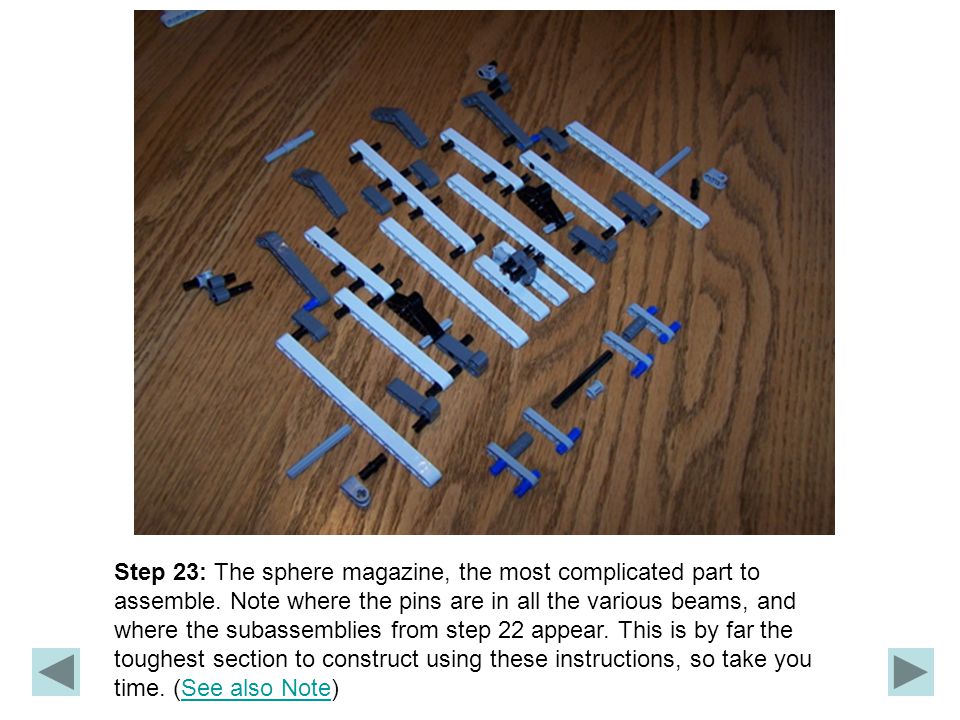 Step 23: The sphere magazine, the most complicated part to assemble.