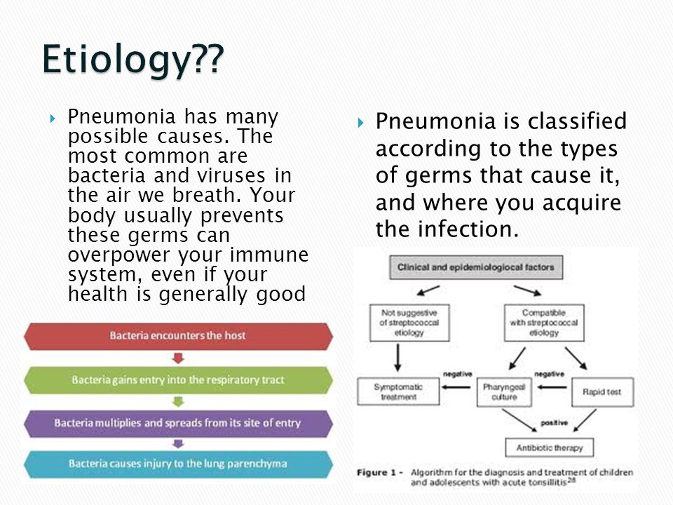 Pneumonia has many possible causes.