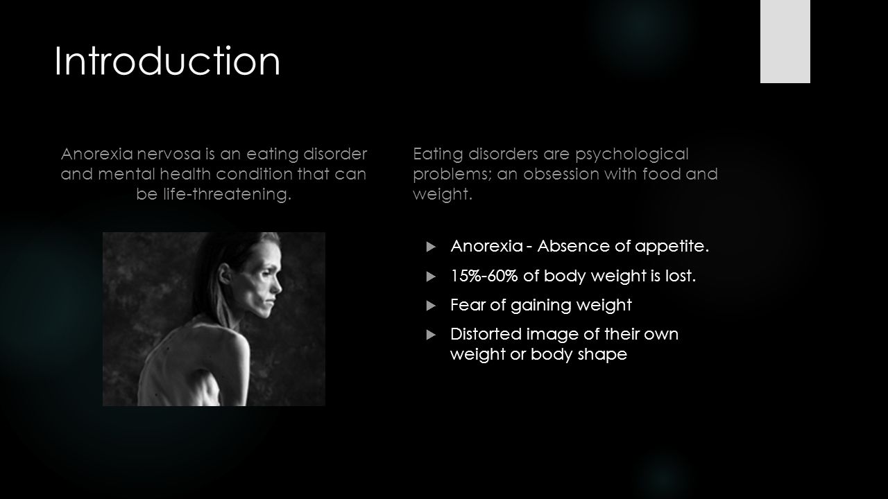 anorexia nervosa speech outline Saved essays save your essays there are three different classifications of eating disorders: anorexia nervosa, bulimia nervosa, and the atypical eating disorders. anorexia nervosa speech outline Saved essays save your essays there are three different classifications of eating disorders: anorexia nervosa, bulimia nervosa, and the atypical eating disorders.