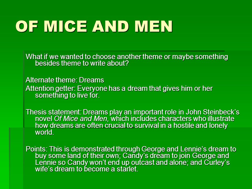 Of Mice And Men Theme Essay