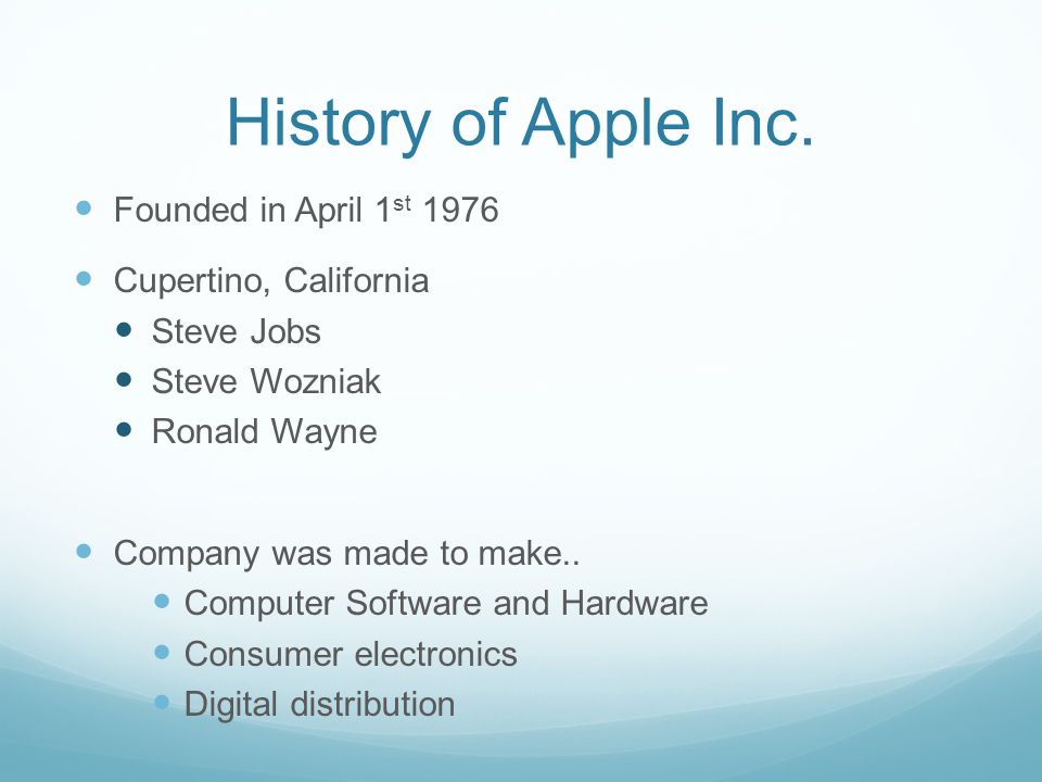 History of Apple Inc.