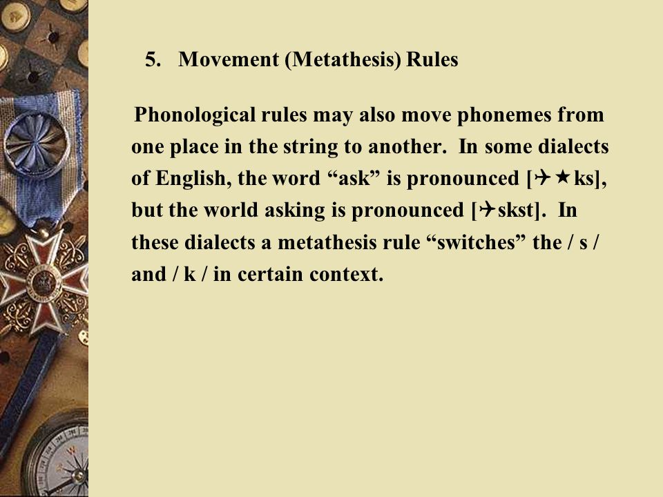 writing phonological rules metathesis Generative phonology then we must also accept the idea that there are phonological rules there is certainly nothing to stop us writing a rule. writing phonological rules metathesis Generative phonology then we must also accept the idea that there are phonological rules there is certainly nothing to stop us writing a rule.