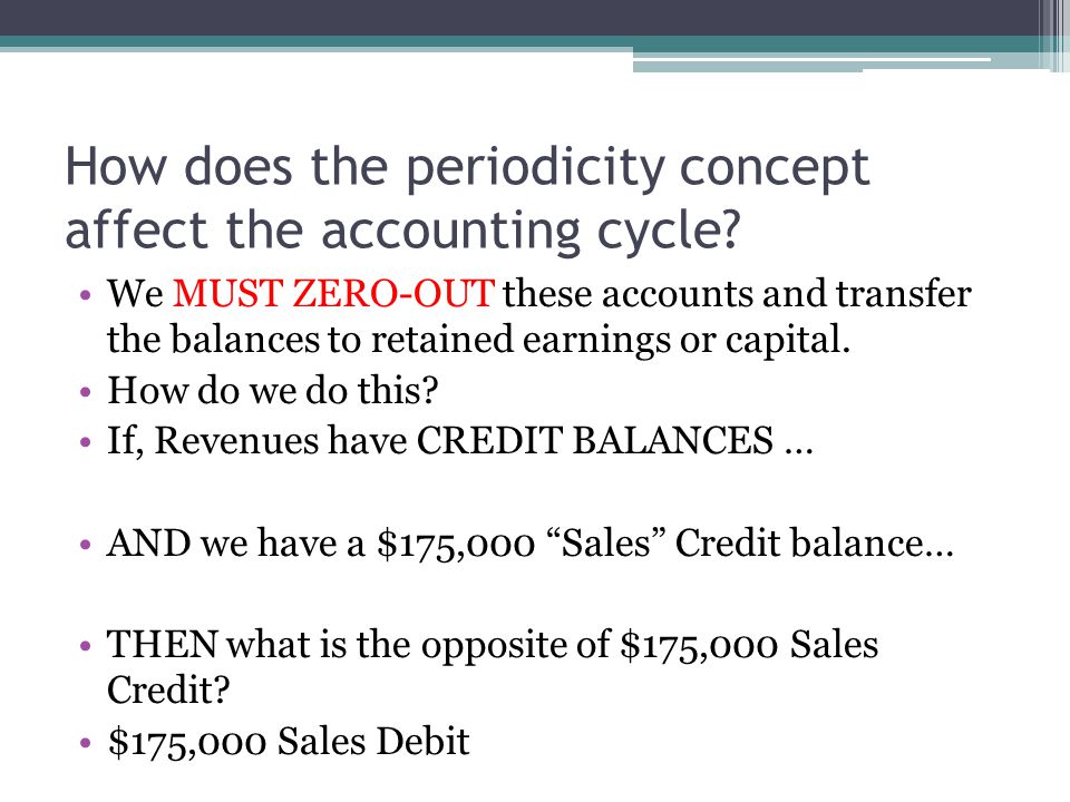How does the periodicity concept affect the accounting cycle.