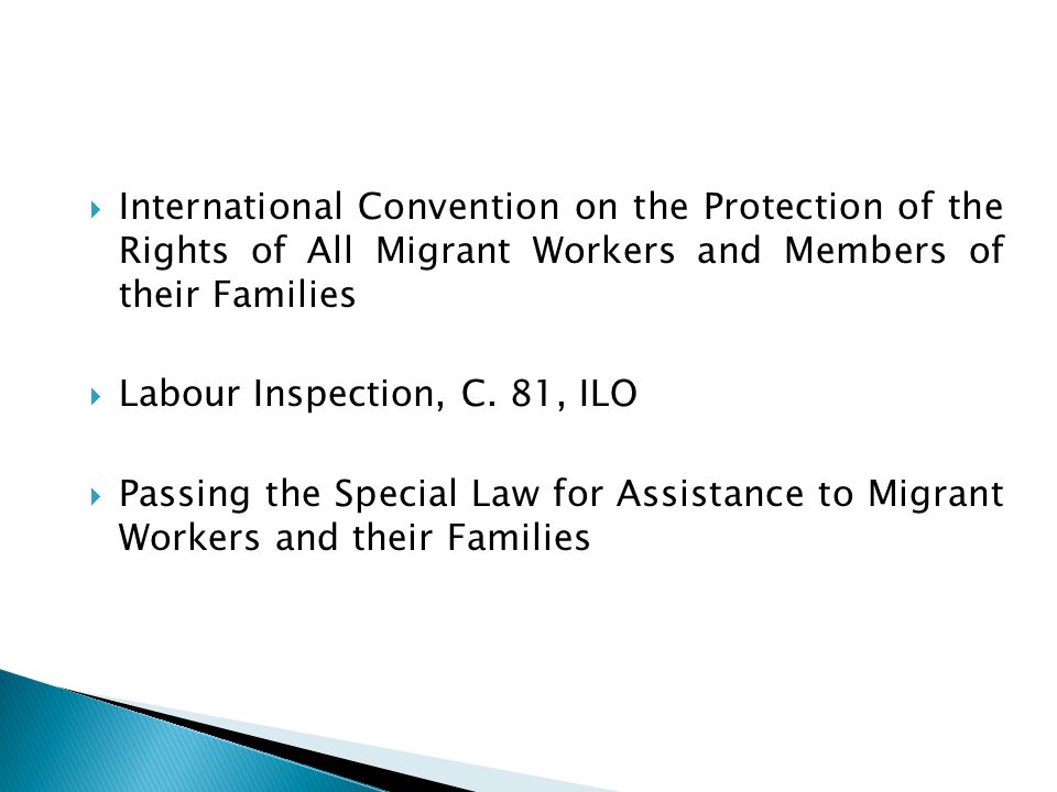  International Convention on the Protection of the Rights of All Migrant Workers and Members of their Families  Labour Inspection, C.