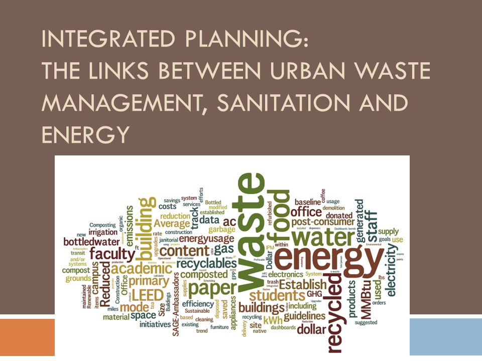 INTEGRATED PLANNING: THE LINKS BETWEEN URBAN WASTE MANAGEMENT, SANITATION AND ENERGY