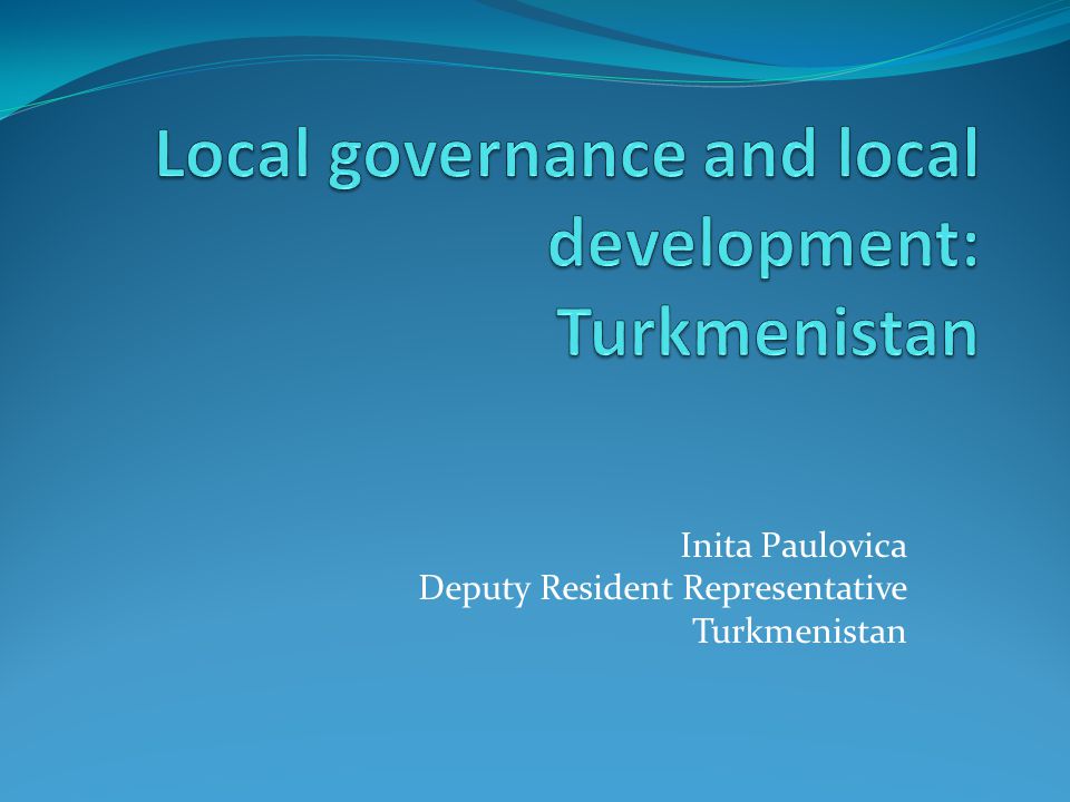Inita Paulovica Deputy Resident Representative Turkmenistan