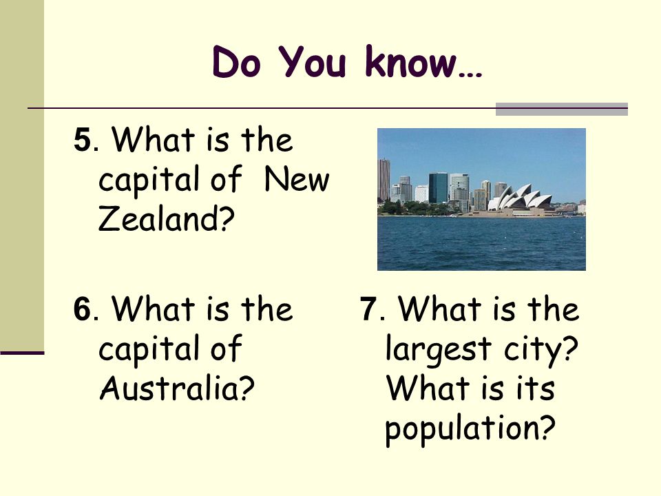 Do You know… 5. What is the capital of New Zealand.