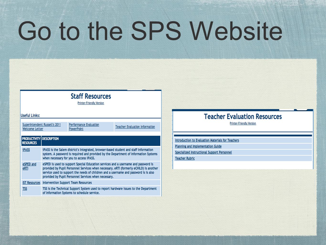Go to the SPS Website