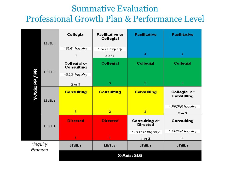 Summative Evaluation Professional Growth Plan & Performance Level *Inquiry Process