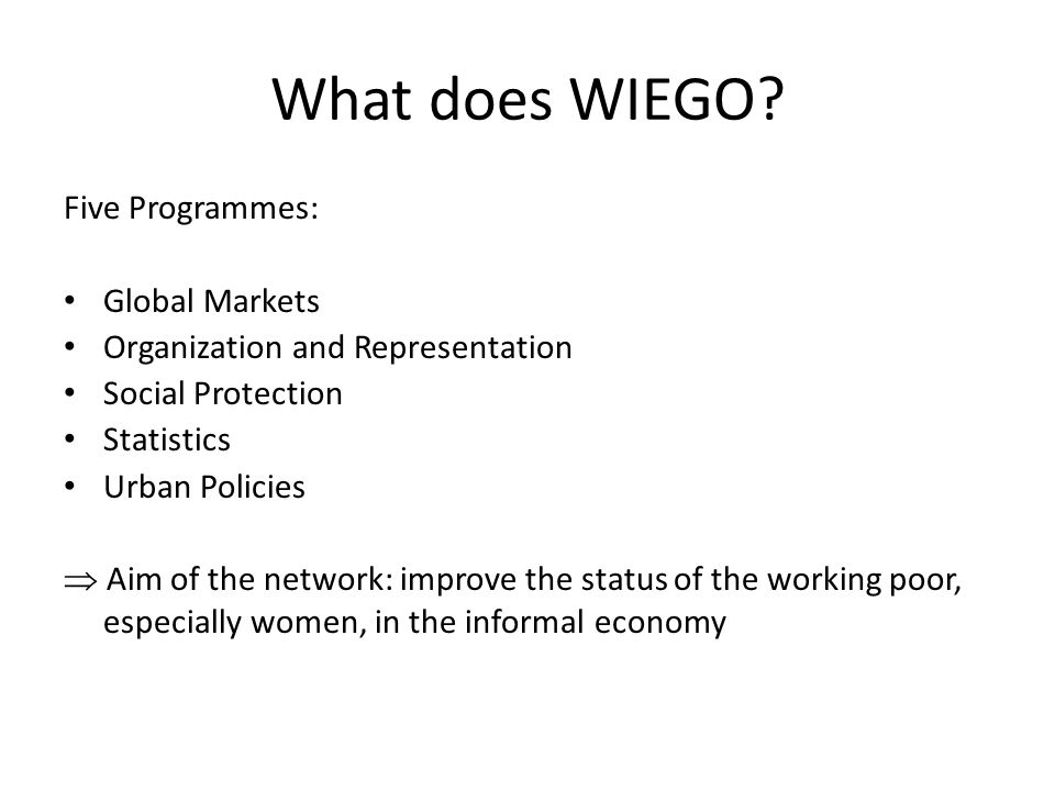 What does WIEGO.