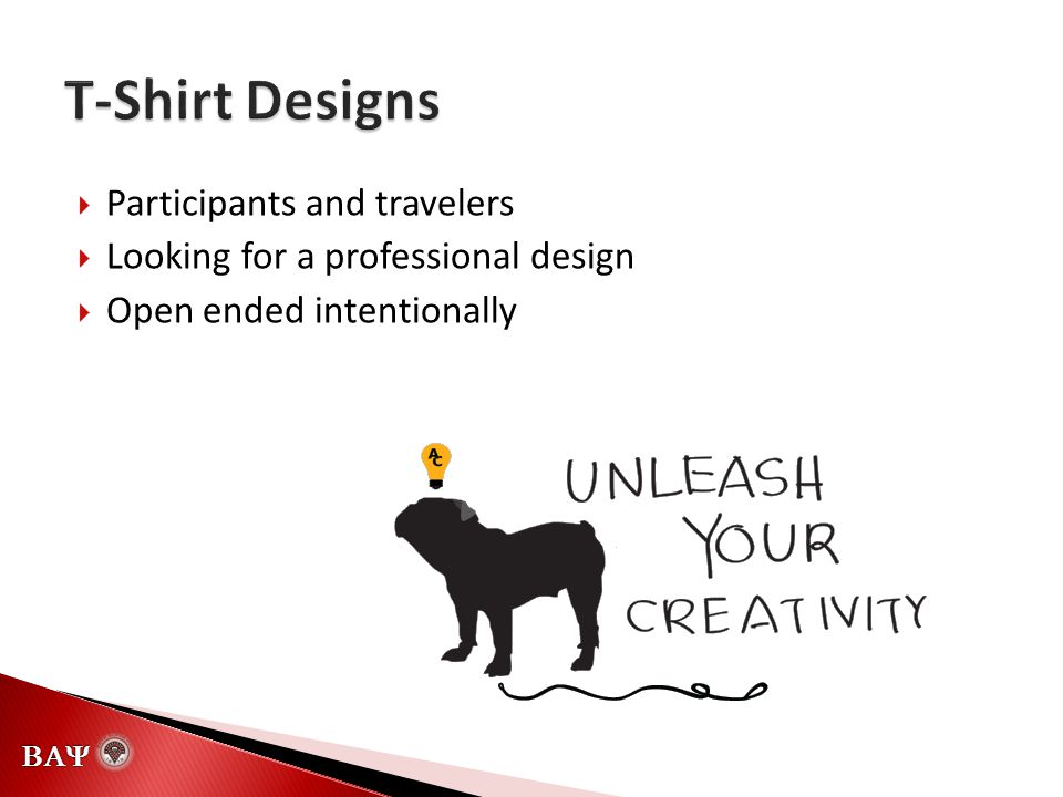   Participants and travelers  Looking for a professional design  Open ended intentionally