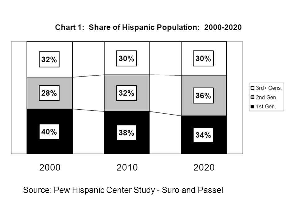 Source: Pew Hispanic Center Study - Suro and Passel