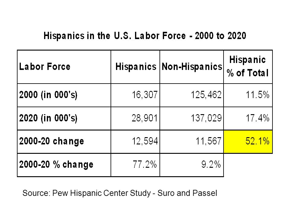 Source: Pew Hispanic Center Study - Suro and Passel