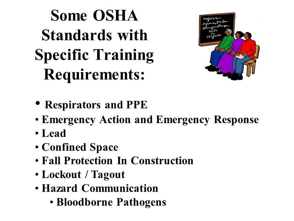 Employee Orientation Contents of overall program How to do job safely How to report hazards How to report accidents Emergency procedures Location of PPE, first aid, emergency facilities