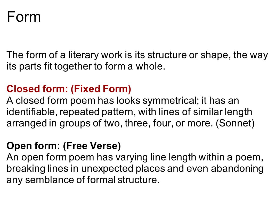 definition of fixed form poetry poem form definition