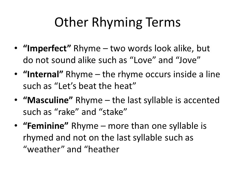 What are examples of a triple rhyme?