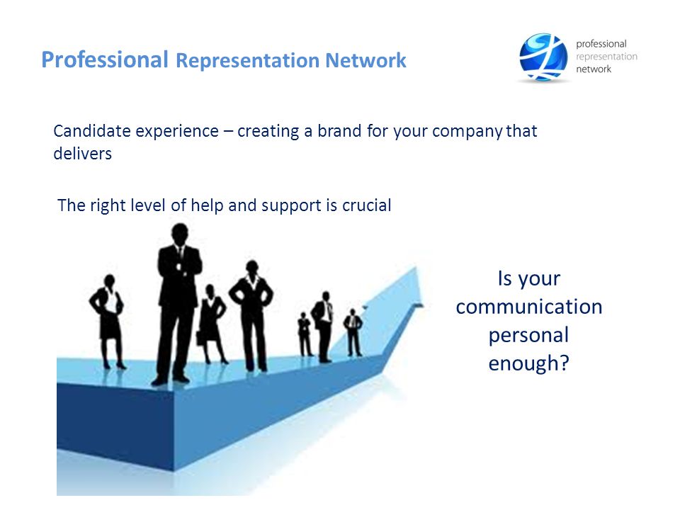 Professional Representation Network Innovation is the application of a better solution that meets new requirements Candidate experience – creating a brand for your company that delivers Is your communication personal enough.