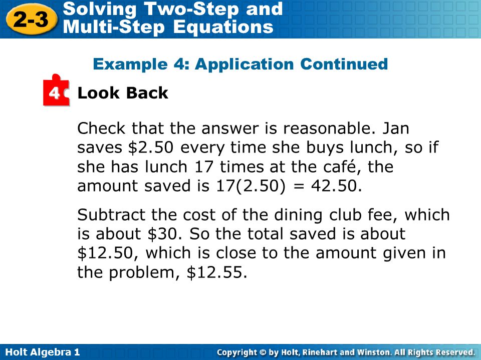 Multi Step Equations Examples Answers Talkchannels Holt Algebra Solving Two Step And Multi Equations 2 3