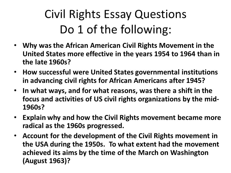 African american civil rights essay questions
