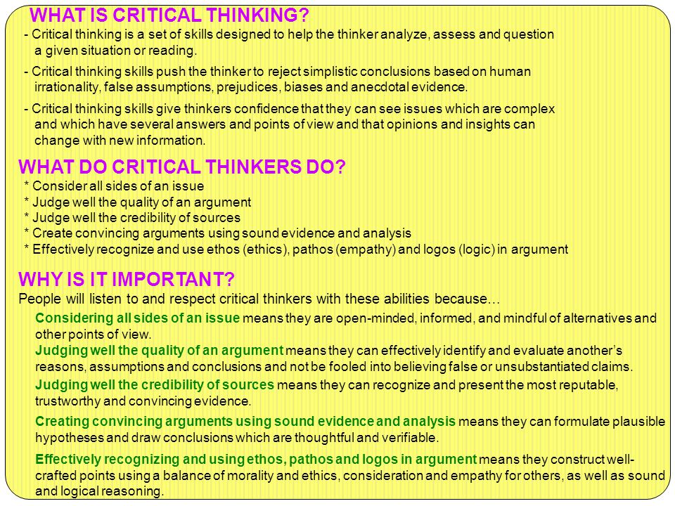 Critical thinking ability definition