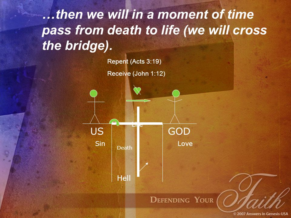 … then we will in a moment of time pass from death to life (we will cross the bridge).